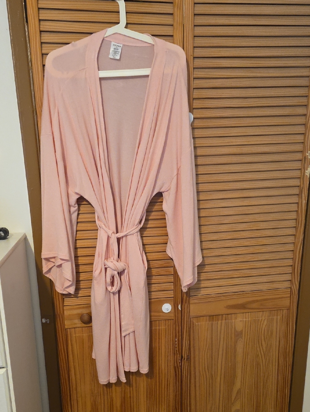 Jockey Light Pink Knit Robe with Self-Tie Belt